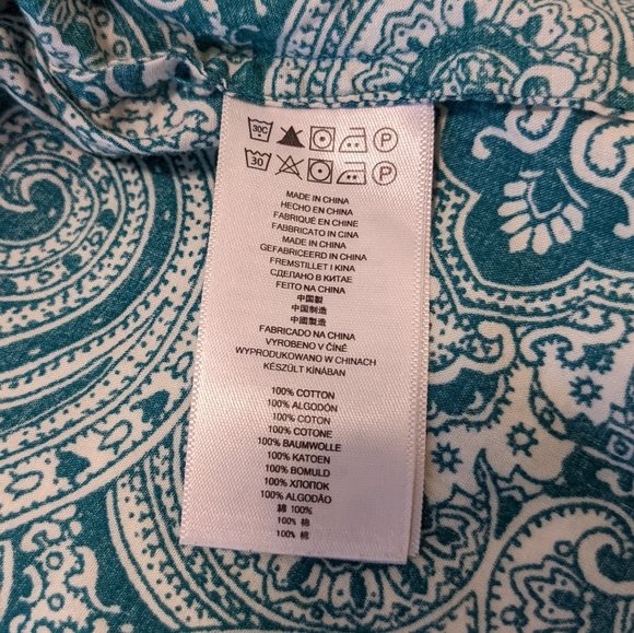 EUC Michael Kors paisley teal blouse - Picture 6 of 7